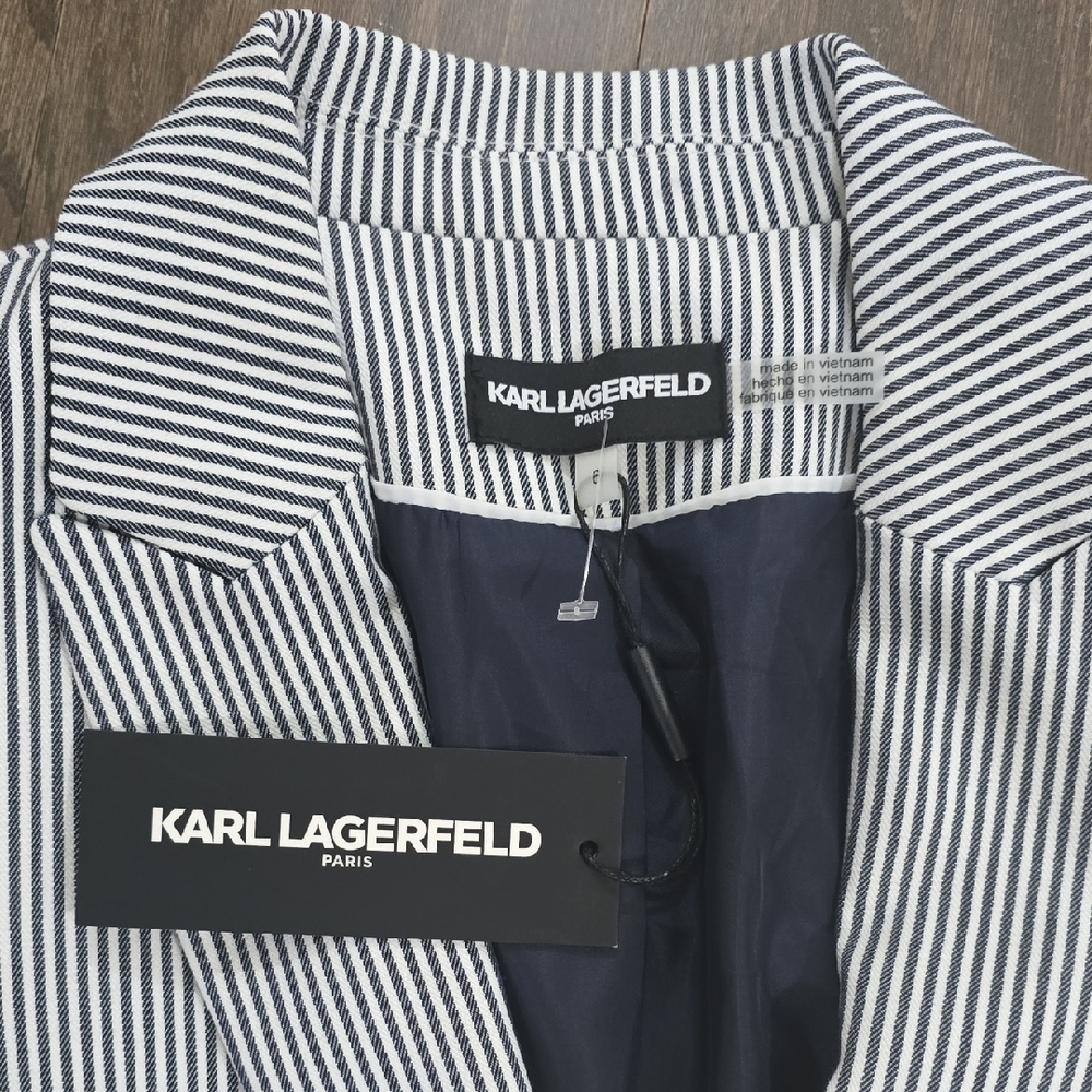 Karl Lagerfeld NWT Pinstripe Blazer Size 6 Women's - Picture 5 of 5